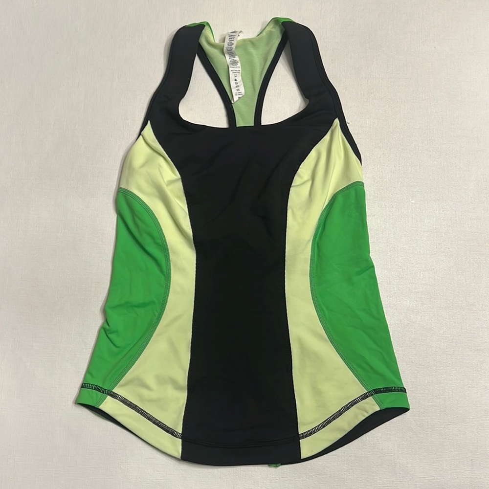 Lululemon Cardio Kick Tank Green Black
